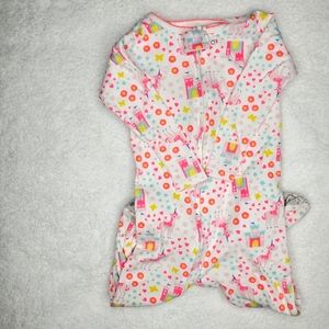 White patterned longsleeve onesie